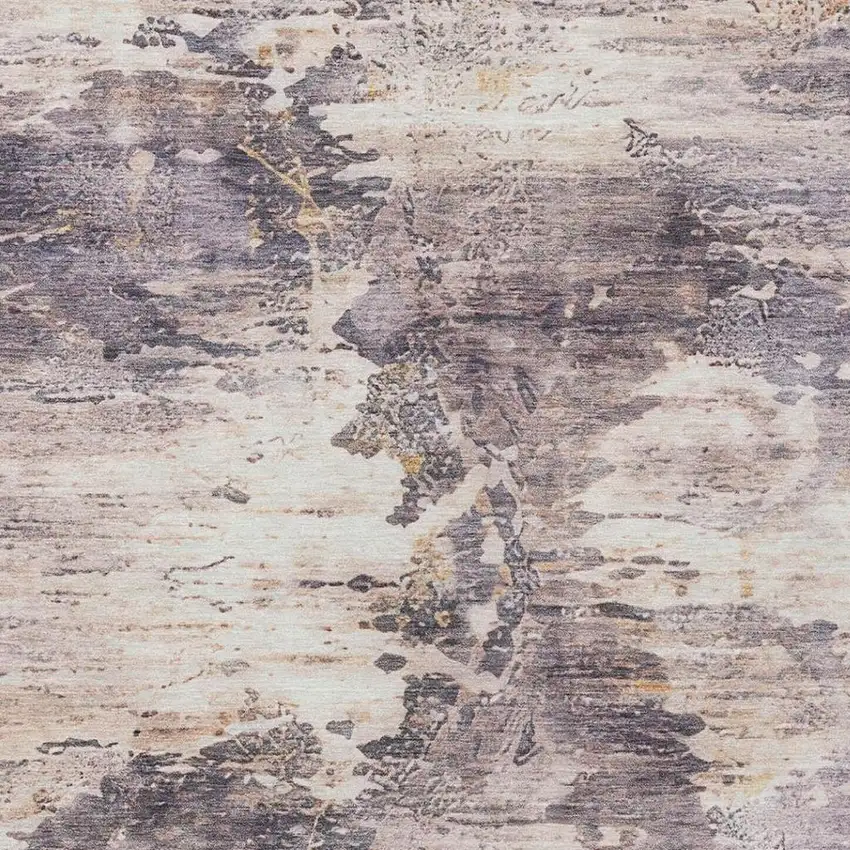 Gray And Tan Abstract Washable Indoor Outdoor Area Rug Photo 5