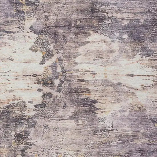 Gray And Tan Abstract Washable Indoor Outdoor Area Rug Photo 6