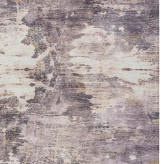 Gray And Tan Abstract Washable Indoor Outdoor Area Rug Photo 4