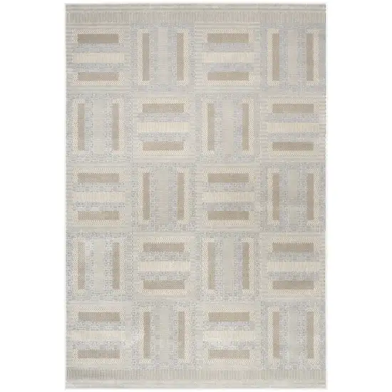 Gray And Tan Geometric Area Rug Photo 8