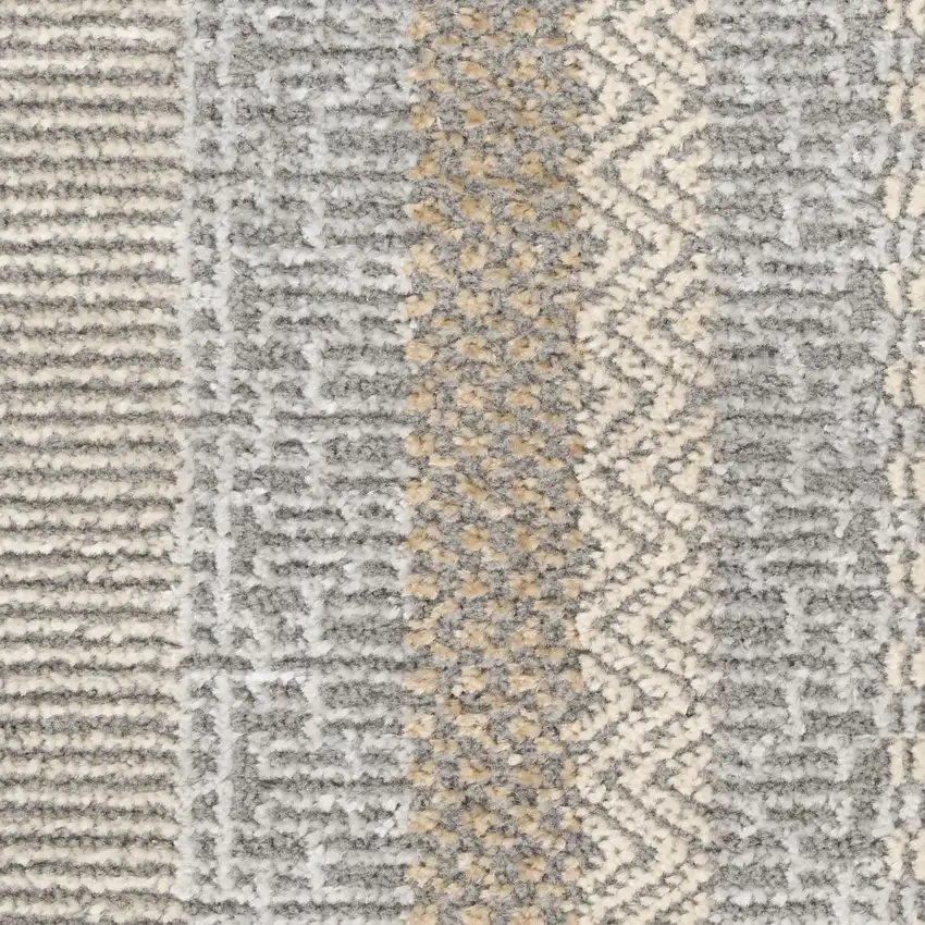 Gray And Tan Geometric Area Rug Photo 4