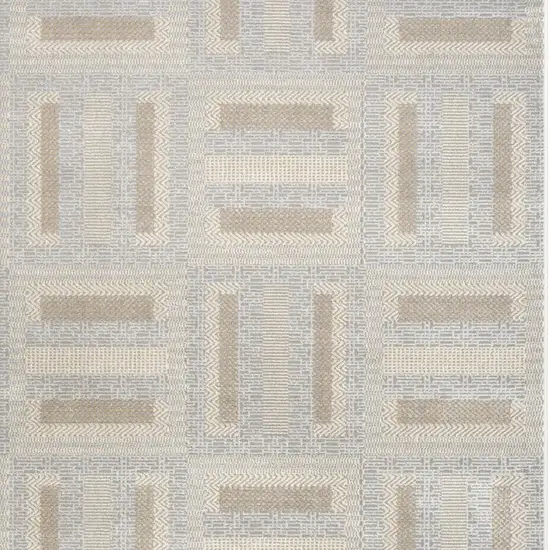 Gray And Tan Geometric Area Rug Photo 9