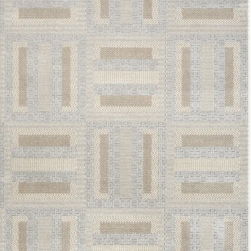 Gray And Tan Geometric Area Rug Photo 9