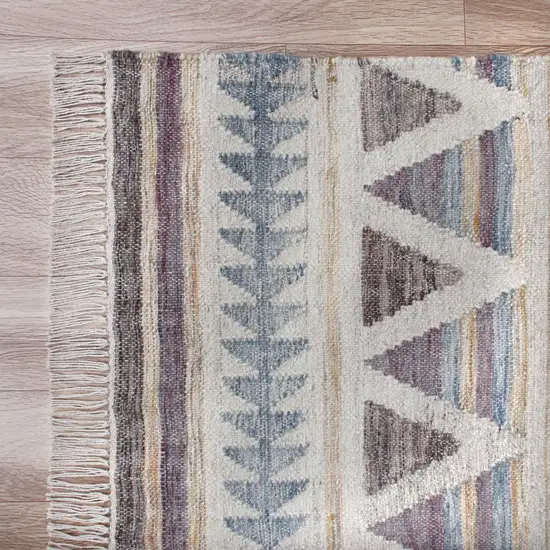 Gray And Tan Jute Geometric Hand Woven Area Rug Photo 5