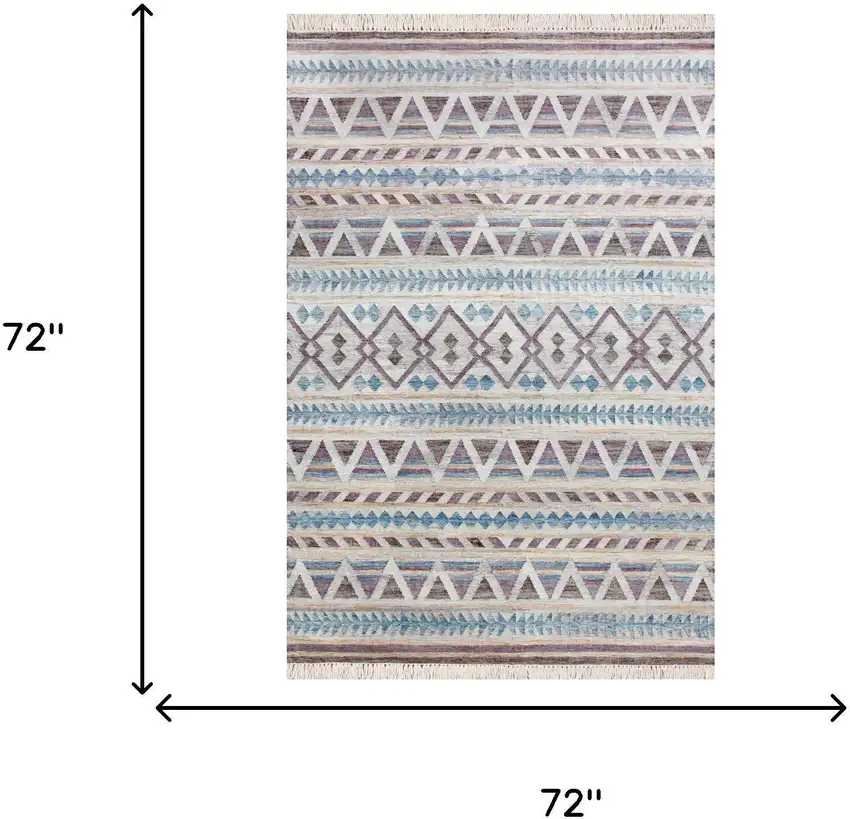 Gray And Tan Jute Geometric Hand Woven Area Rug Photo 8