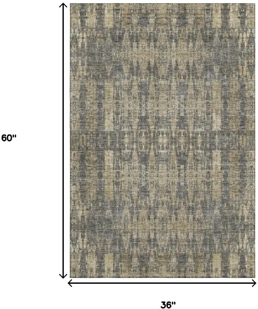Gray And Tan Moroccan Washable Area Rug With UV Protection Photo 8