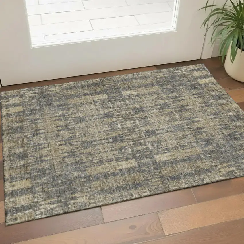 Gray And Tan Moroccan Washable Area Rug With UV Protection Photo 1