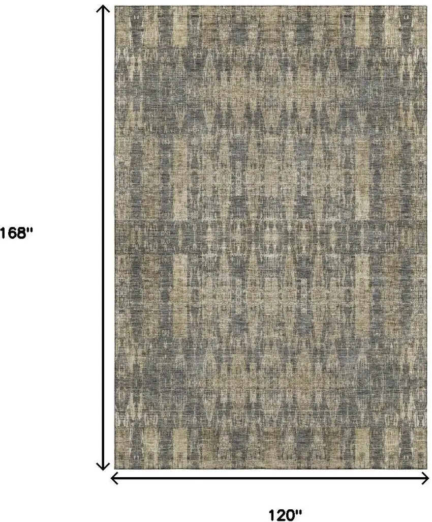 Gray And Tan Moroccan Washable Area Rug With UV Protection Photo 8