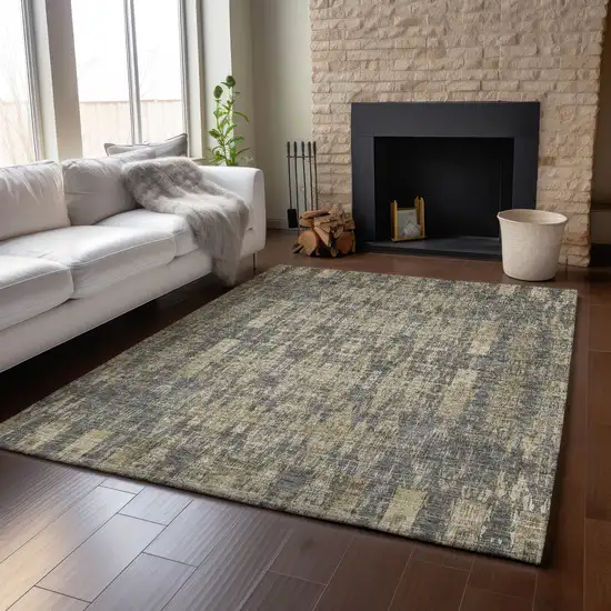 Gray And Tan Moroccan Washable Area Rug With UV Protection Photo 3