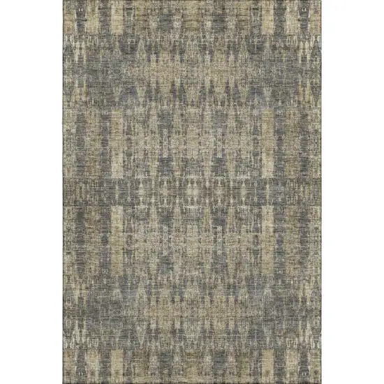 Gray And Tan Moroccan Washable Area Rug With UV Protection Photo 1