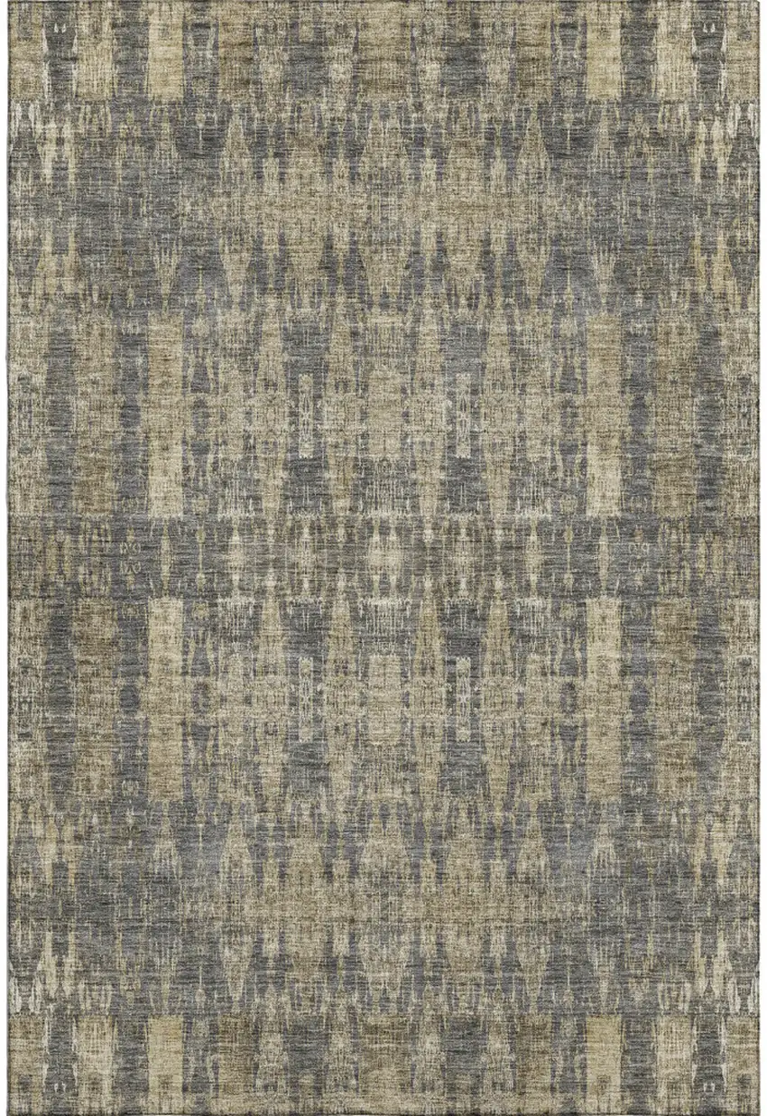 Gray And Tan Moroccan Washable Area Rug With UV Protection Photo 1