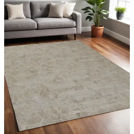 Taupe And Gray Abstract Hand Woven Area Rug Photo 1