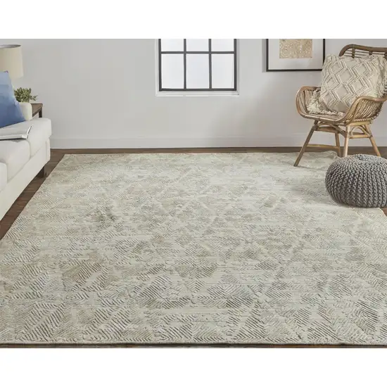 Gray And Taupe Abstract Hand Woven Area Rug Photo 4