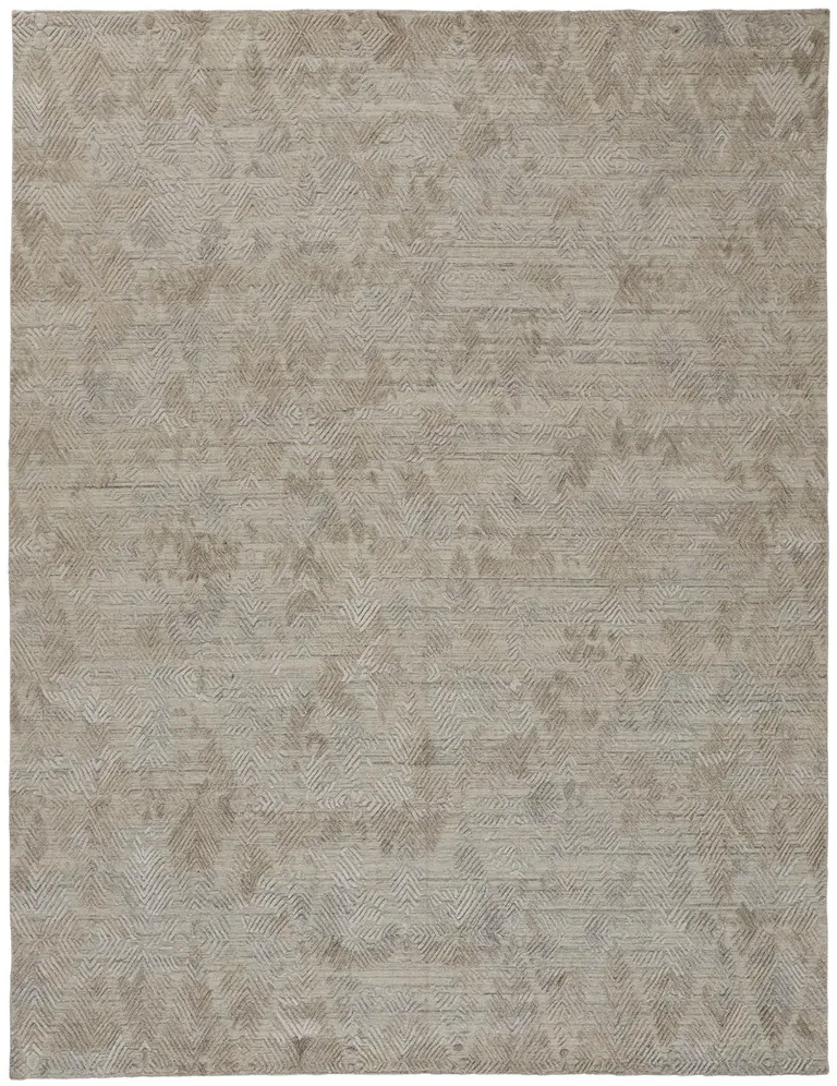 Gray And Taupe Abstract Hand Woven Area Rug Photo 1