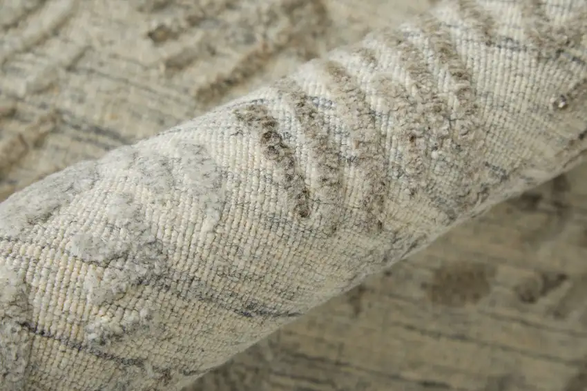 Gray And Taupe Abstract Hand Woven Area Rug Photo 8
