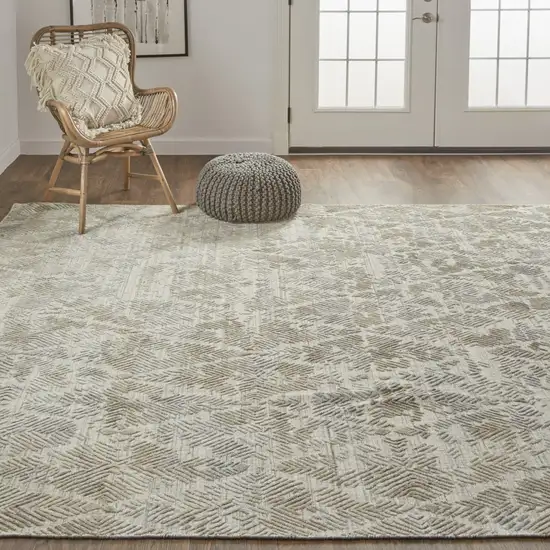 Gray And Taupe Abstract Hand Woven Area Rug Photo 6