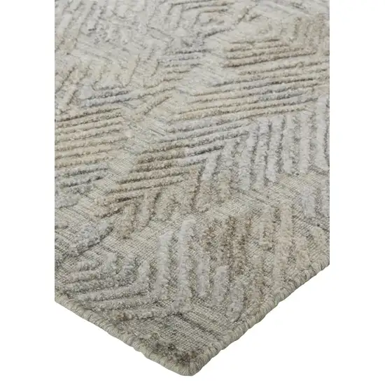 Gray And Taupe Abstract Hand Woven Area Rug Photo 7