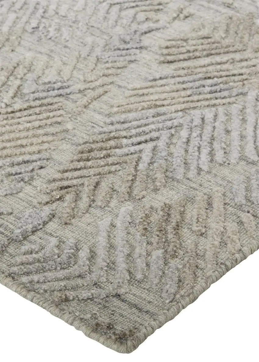 Gray And Taupe Abstract Hand Woven Area Rug Photo 7