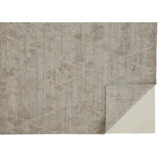 Gray And Taupe Abstract Hand Woven Area Rug Photo 3
