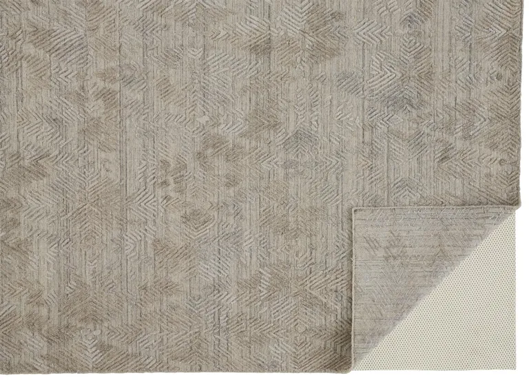 Gray And Taupe Abstract Hand Woven Area Rug Photo 3