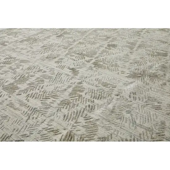 Taupe And Gray Abstract Hand Woven Area Rug Photo 8