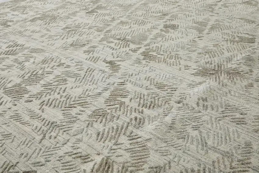 Taupe And Gray Abstract Hand Woven Area Rug Photo 8