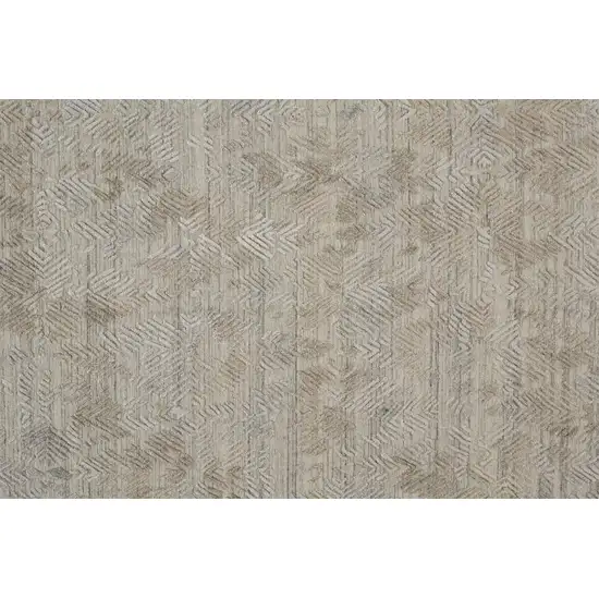 Gray And Taupe Abstract Hand Woven Area Rug Photo 9