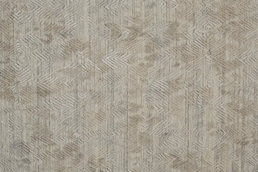 Gray And Taupe Abstract Hand Woven Area Rug Photo 9