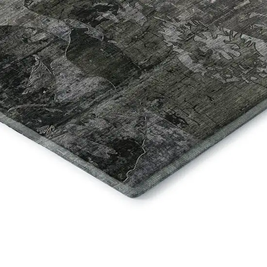 Gray And Taupe Abstract Washable Area Rug With UV Protection Photo 9