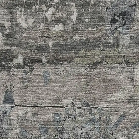 Gray And Taupe Abstract Washable Area Rug With UV Protection Photo 3