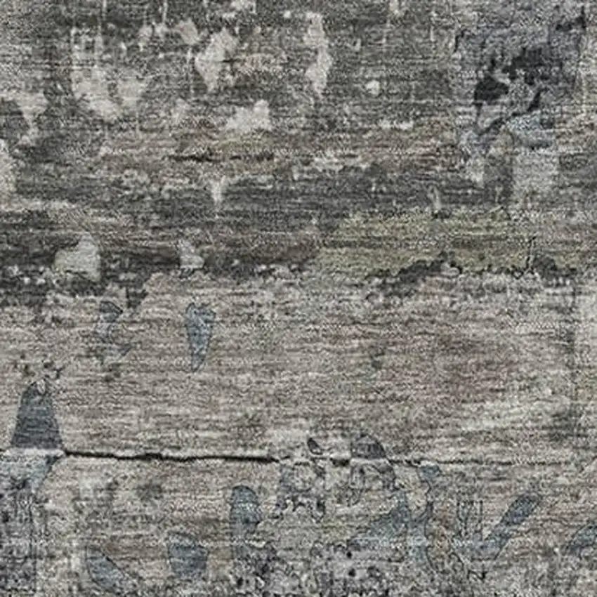 Gray And Taupe Abstract Washable Area Rug With UV Protection Photo 3