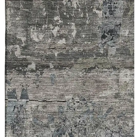 Gray And Taupe Abstract Washable Area Rug With UV Protection Photo 4