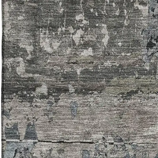 Gray And Taupe Abstract Washable Area Rug With UV Protection Photo 3
