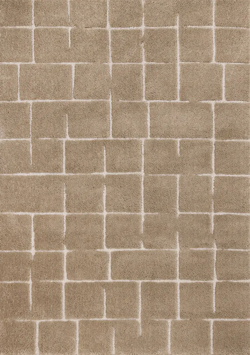 Gray And Taupe Geometric Area Rug Photo 2