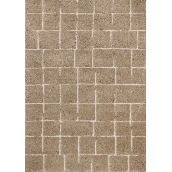 Gray And Taupe Geometric Area Rug Photo 5