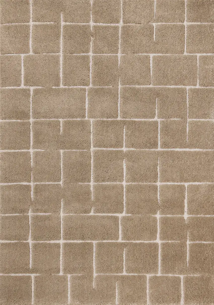 Gray And Taupe Geometric Area Rug Photo 5