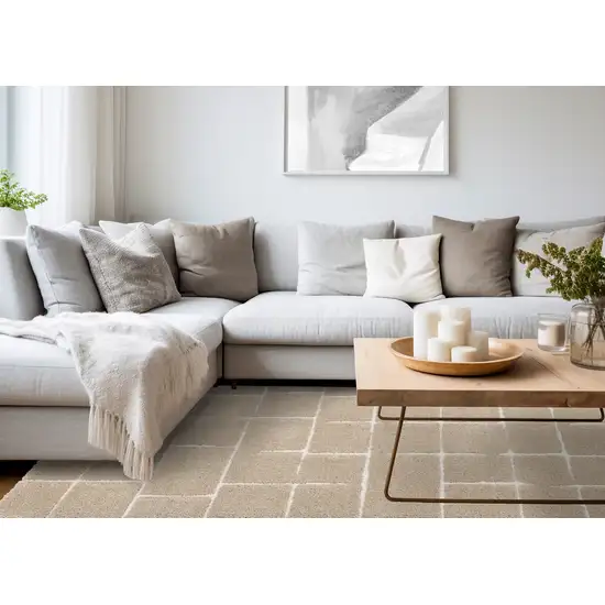 Gray And Taupe Geometric Area Rug Photo 7