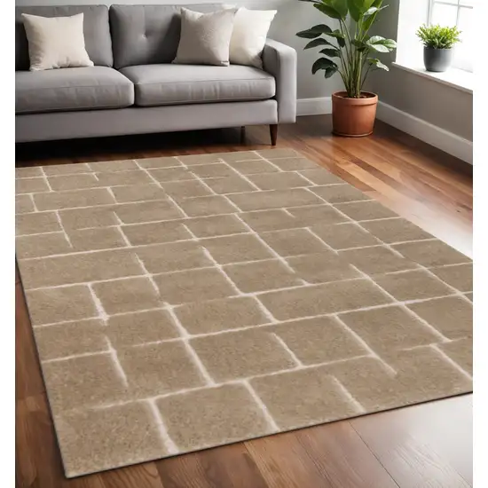 Gray And Taupe Geometric Area Rug Photo 1