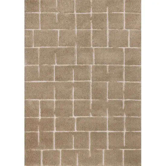 Gray And Taupe Geometric Area Rug Photo 2