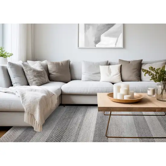 Gray And Taupe Geometric Area Rug Photo 5