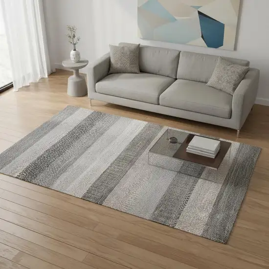 Gray And Taupe Geometric Area Rug Photo 1