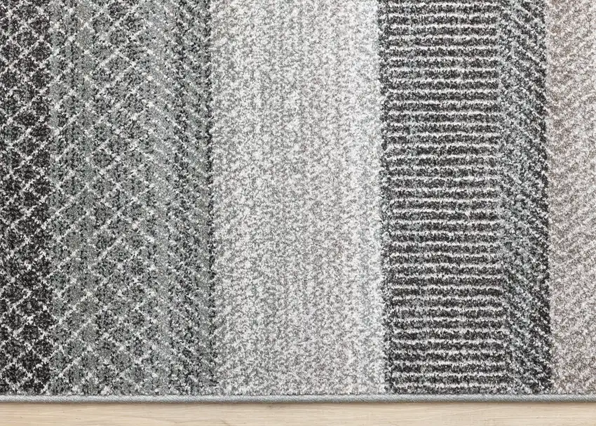 Gray And Taupe Geometric Area Rug Photo 9