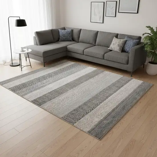 Gray And Taupe Geometric Area Rug Photo 1