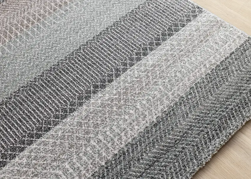 Gray And Taupe Geometric Area Rug Photo 8