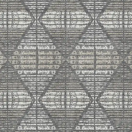 Gray And Taupe Geometric Washable Indoor Outdoor Area Rug Photo 3