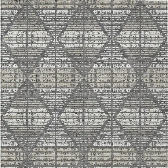 Gray And Taupe Geometric Washable Indoor Outdoor Area Rug Photo 6