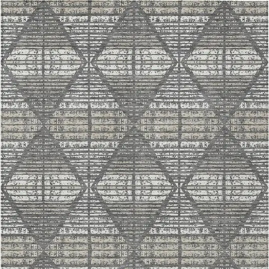 Gray And Taupe Geometric Washable Indoor Outdoor Area Rug Photo 4