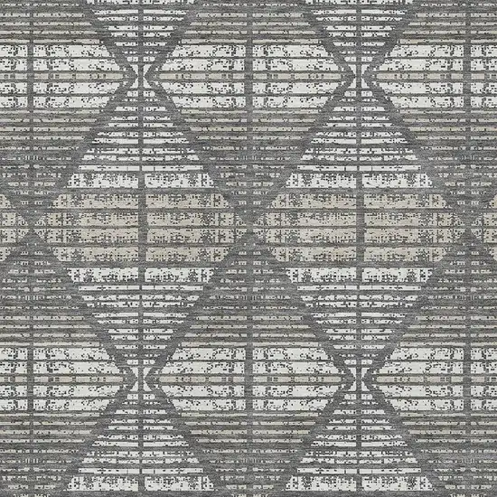 Gray And Taupe Geometric Washable Indoor Outdoor Area Rug Photo 5