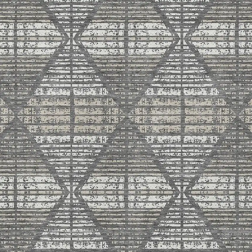 Gray And Taupe Geometric Washable Indoor Outdoor Area Rug Photo 5