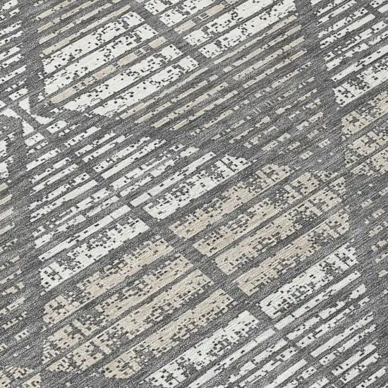 Gray And Taupe Geometric Washable Indoor Outdoor Area Rug Photo 8